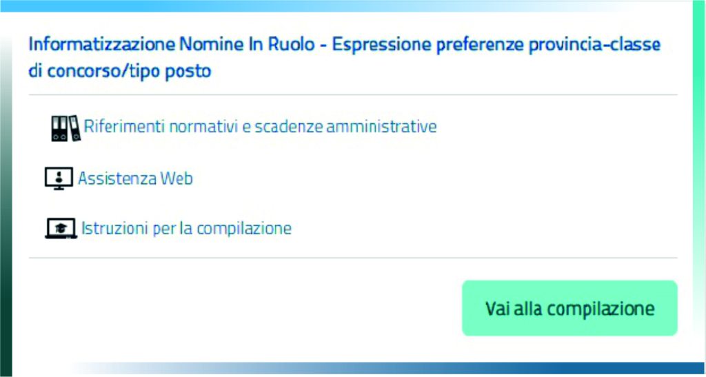 IMMISSIONI IN RUOLO DOCENTI SCELTA PROVINCIA E CLASSE DI CONCORSO ...